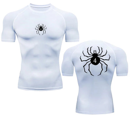 Camiseta de compresión de Anime Hunter X Hunter, secado rápido, para correr, gimnasio, fitness, ajustada, ropa deportiva de verano, transpirable, de manga corta con impresión de Spider