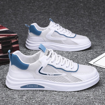 Zapatos pequeños blancos de tablero, malla transpirable de verano