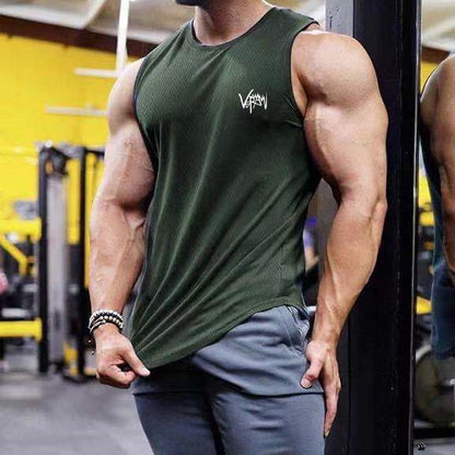 Herren-Tanktop, Sommer, Sport, figurbetont, atmungsaktiv, zum Laufen und Trainieren