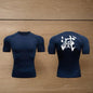Camiseta ajustada de manga corta con estampado de moda, Ropa deportiva de entrenamiento, carrera y fitness de secado rápido