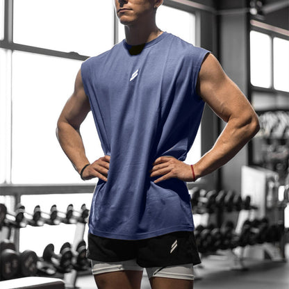 Chaleco Deportivo que Quema Músculos para Hombres, Verano, Casual, para Correr y Entrenamiento, Sudadera Holgada y Oversize de Malla con Cuello Redondo