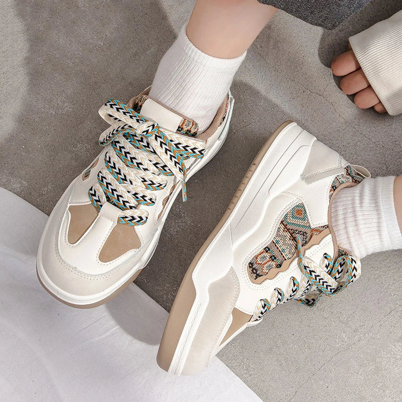 Modische Damen-Freizeitschuhe für den Frühling mit dicker Sohle