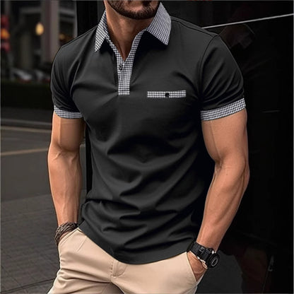 Polo deportivo a cuadros para hombre