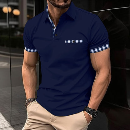 Polo deportivo para hombre con bolsillo y estampado