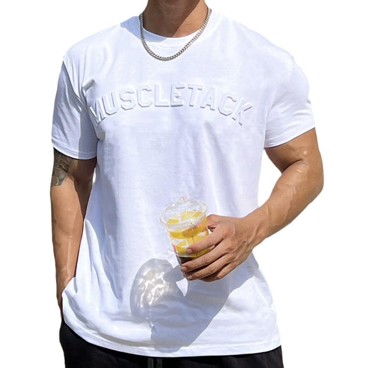 Kurzärmliges Sport-T-Shirt für Herren mit konvexem und konkavem Relief
