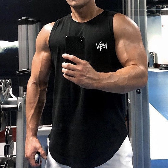 Herren-Tanktop, Sommer, Sport, figurbetont, atmungsaktiv, zum Laufen und Trainieren