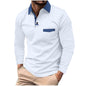 Polo de manga larga con bolsillo y solapa para hombre