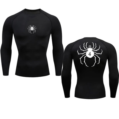Camiseta de compresión de Anime Hunter X Hunter, secado rápido, para correr, gimnasio, fitness, ajustada, ropa deportiva de verano, transpirable, de manga corta con impresión de Spider