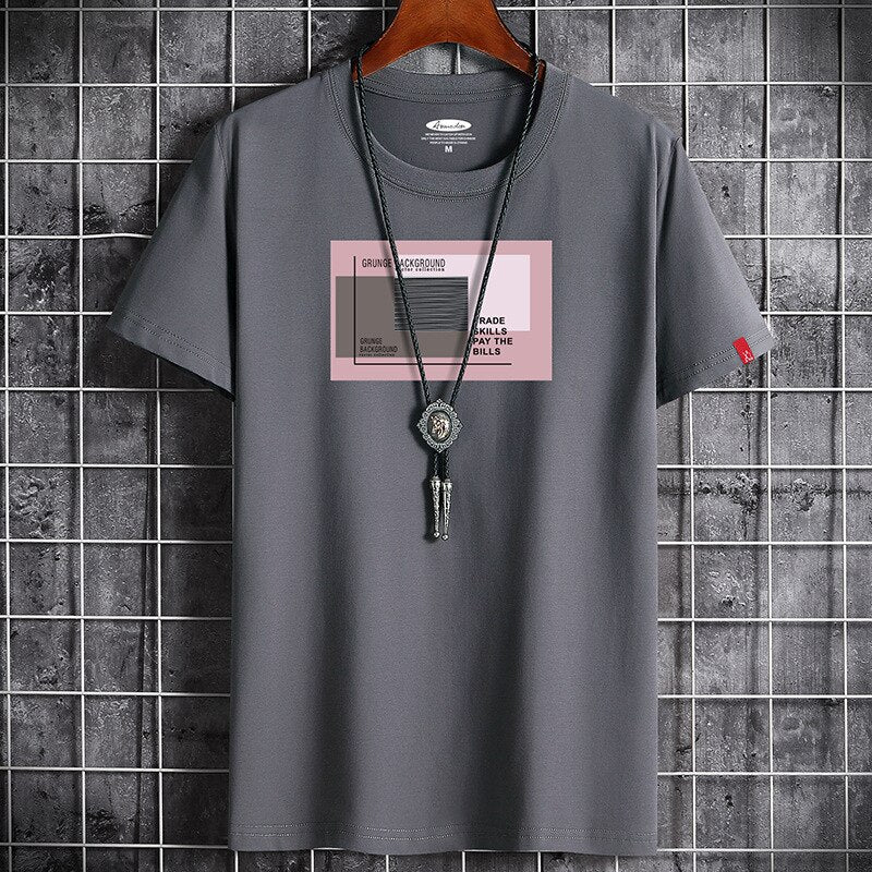 Camiseta negra de cuello redondo para hombre