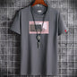 Camiseta negra de cuello redondo para hombre