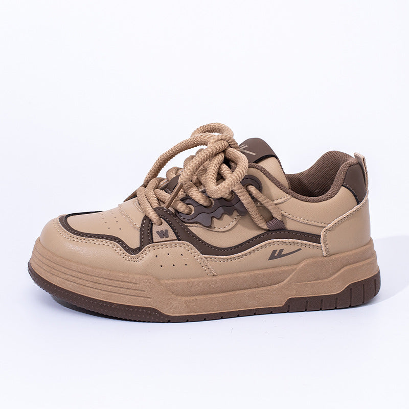 Zapatos casuales versátiles para mujer en blanco y negro con suela gruesa