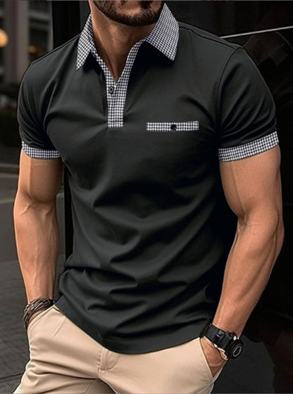 Polo deportivo a cuadros para hombre