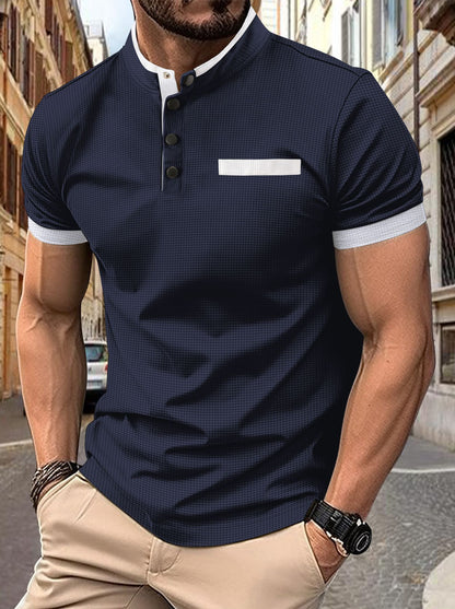 Polo de hombre POLO con cuello alto y estampado a cuadros