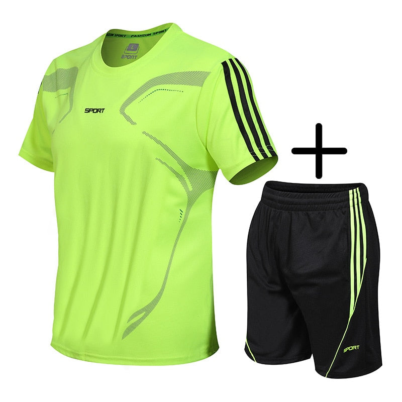 Sportshirt 5XL für Laufen, Fitnessstudio, Kurzarm, Fußball, Basketball, Tennis, schnelltrocknend, Sportbekleidungsset, Sportswear