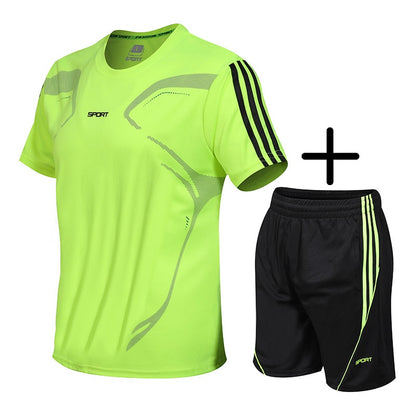 Sportshirt 5XL für Laufen, Fitnessstudio, Kurzarm, Fußball, Basketball, Tennis, schnelltrocknend, Sportbekleidungsset, Sportswear