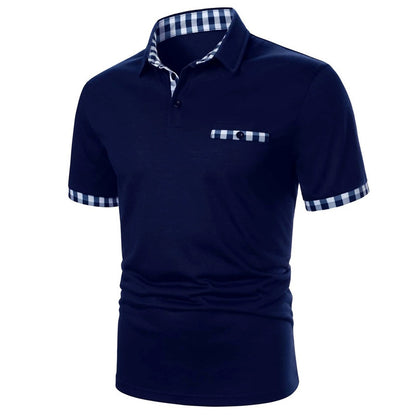 Polo deportivo para hombre con bolsillo y estampado