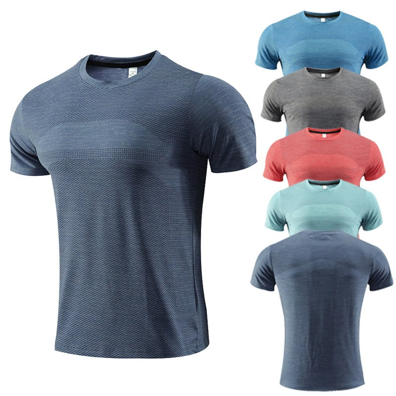 Kurzärmeliges Sport-T-Shirt für Herren, schnell trocknende Kleidung, Sommer-Laufkleidung, Fitnesskleidung
