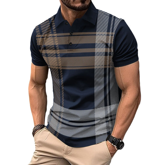 Polo deportivo de hombre con estampado de rayas
