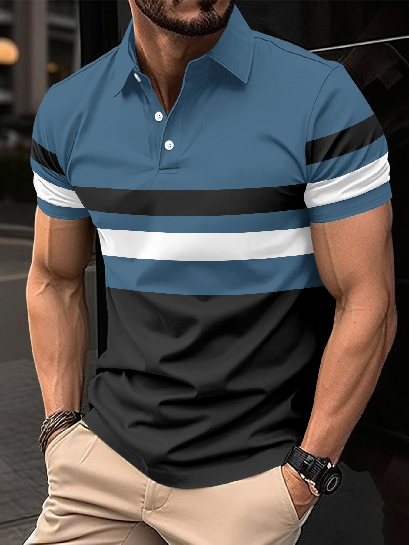 Polo deportivo de rayas para hombre
