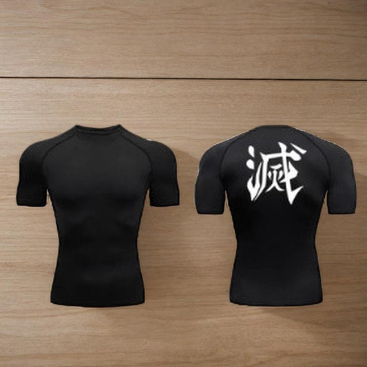 Eng anliegendes Kurzarm-T-Shirt mit trendigem Muster, schnell trocknende Sportbekleidung für Training, Laufen und Fitness