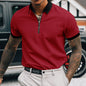 Camiseta polo de hombre POLO de color liso con cremallera