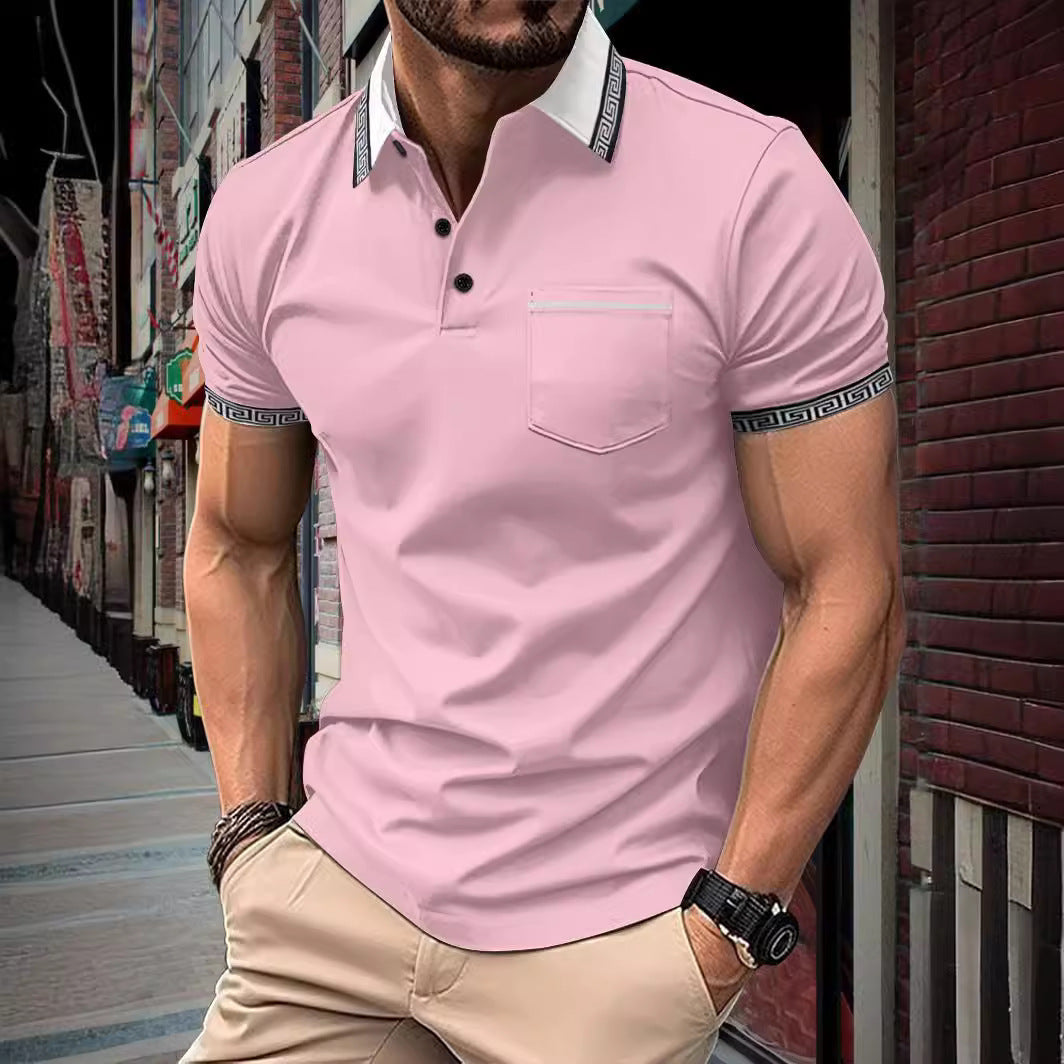 Polo deportivo para hombre con bolsillo abotonado