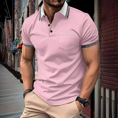 Polo deportivo para hombre con bolsillo abotonado