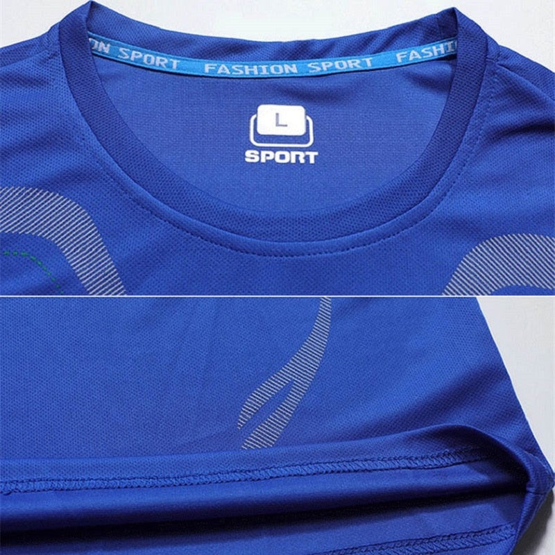 Sportshirt 5XL für Laufen, Fitnessstudio, Kurzarm, Fußball, Basketball, Tennis, schnelltrocknend, Sportbekleidungsset, Sportswear
