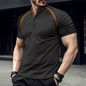Polo con mangas a rayas para hombre, polo deportivo.