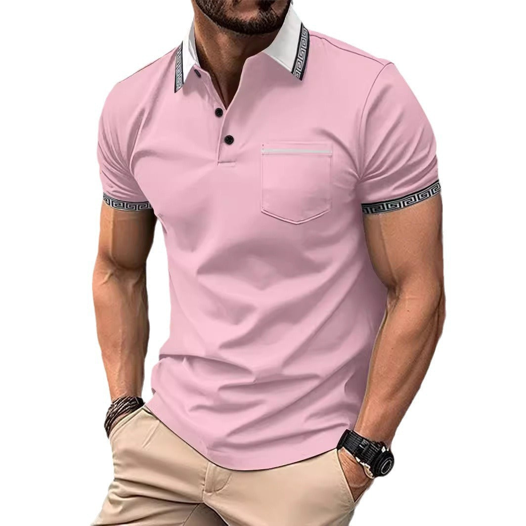 Polo deportivo para hombre con bolsillo abotonado
