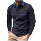 Polo de manga larga con bolsillo y solapa para hombre