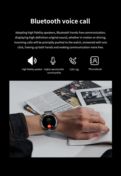 Smartwatch GS Ultimate mit Full-Touchscreen, Sport, Laufen, Armband mit Bluetooth-Anrufen