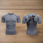 Camiseta ajustada de manga corta con estampado de moda, Ropa deportiva de entrenamiento, carrera y fitness de secado rápido