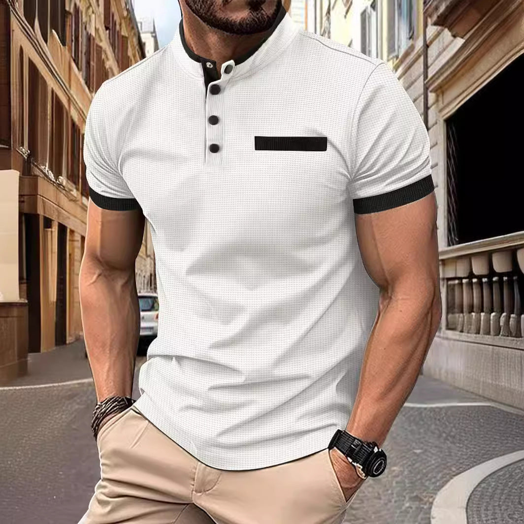 Polo de hombre POLO con cuello alto y estampado a cuadros