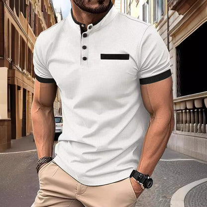 Polo de hombre POLO con cuello alto y estampado a cuadros