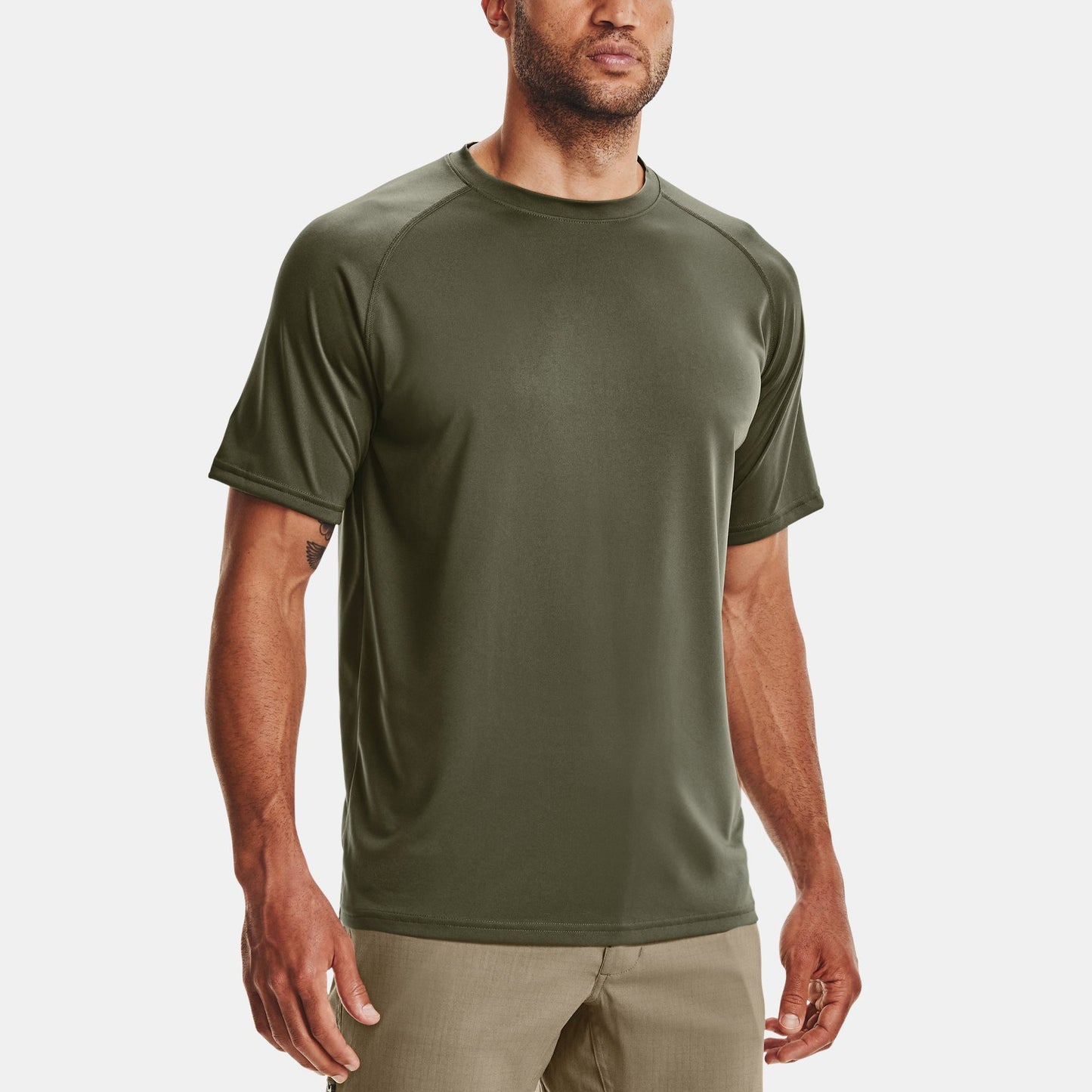 Ropa deportiva de hombre de manga corta, suelta, con cuello redondo, transpirable, elástica, para correr y entrenar, de secado rápido