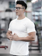 Unifarbenes, glattes, doppelseitiges Fleece-T-Shirt für Training, Laufen und Sport, neue Herbst-Winter-Kollektion für Herren