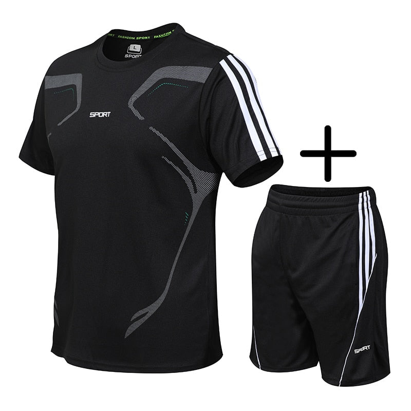 Sportshirt 5XL für Laufen, Fitnessstudio, Kurzarm, Fußball, Basketball, Tennis, schnelltrocknend, Sportbekleidungsset, Sportswear