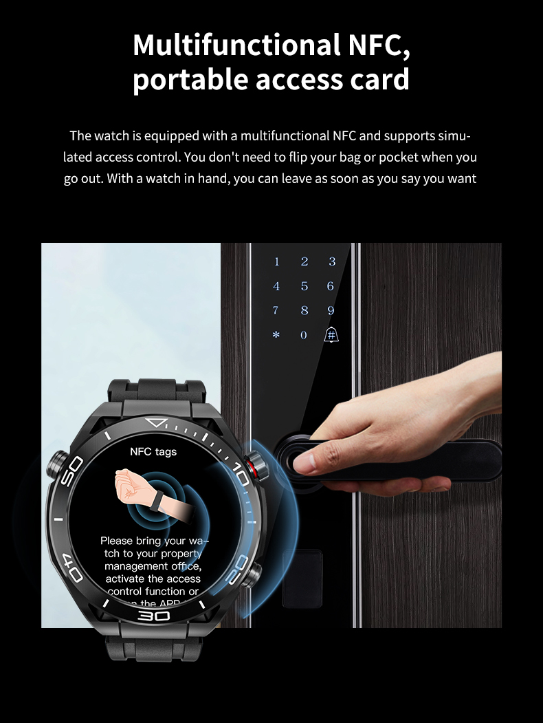 Smartwatch GS Ultimate mit Full-Touchscreen, Sport, Laufen, Armband mit Bluetooth-Anrufen