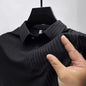 Polo de cuello a rayas para hombre, polo deportivo.