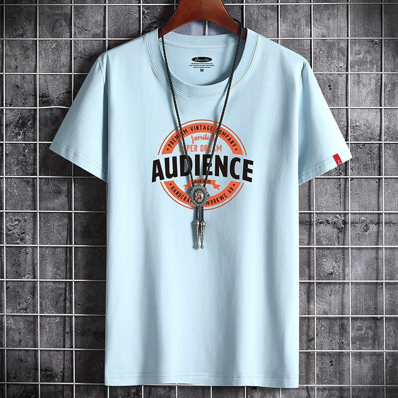 Camiseta blanca de cuello redondo para hombre, estilo fitness
