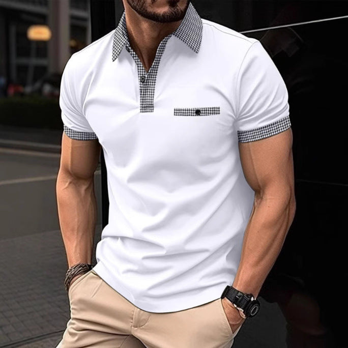Polo deportivo a cuadros para hombre