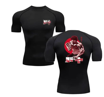 Baki Anime Print Kompressions-T-Shirts für Herren,