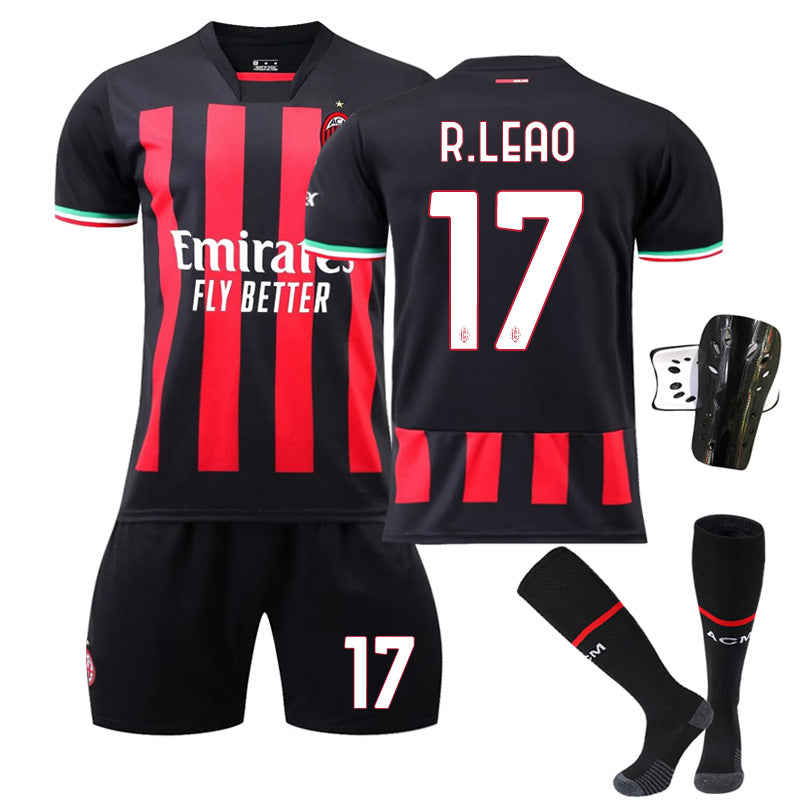 Conjunto de camiseta de fútbol local del Milan, camiseta deportiva