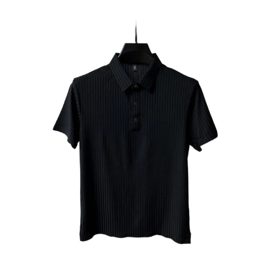 Polo de cuello a rayas para hombre, polo deportivo.