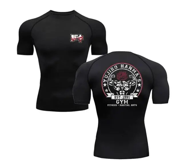 Baki Anime Print Kompressions-T-Shirts für Herren,