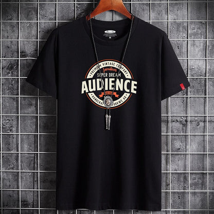 Camiseta blanca de cuello redondo para hombre, estilo fitness