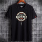 Camiseta blanca de cuello redondo para hombre, estilo fitness