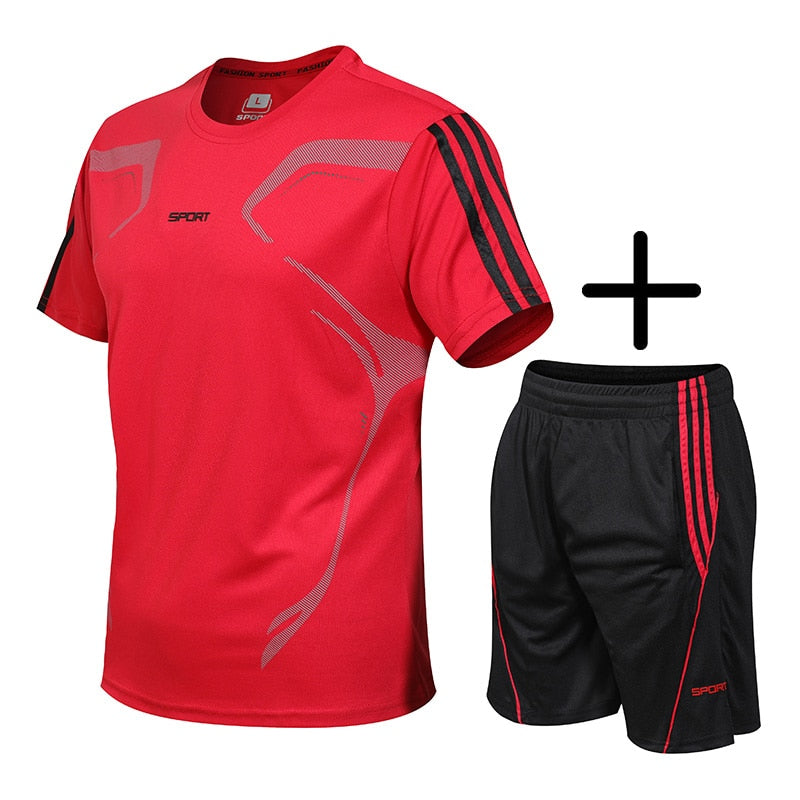 Sportshirt 5XL für Laufen, Fitnessstudio, Kurzarm, Fußball, Basketball, Tennis, schnelltrocknend, Sportbekleidungsset, Sportswear