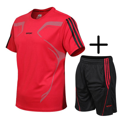 Sportshirt 5XL für Laufen, Fitnessstudio, Kurzarm, Fußball, Basketball, Tennis, schnelltrocknend, Sportbekleidungsset, Sportswear
